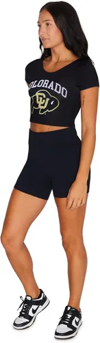 Vista 83 de Lojobands Camiseta corta ajustada para mujer, hecha en Estados Unidos, talla única