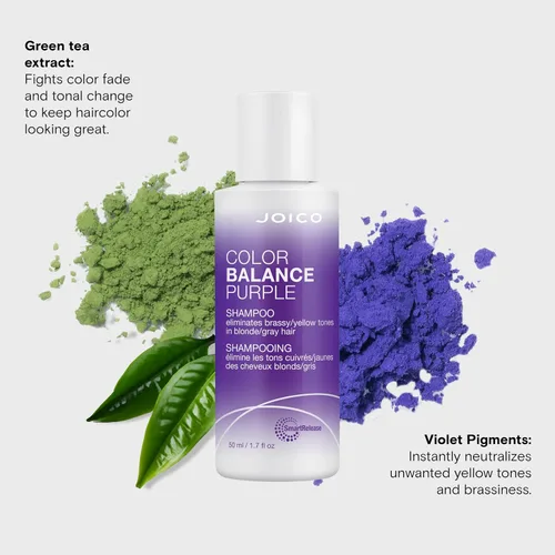 Vista 5 de Joico Color Balance Purple Shampoo For Cool Blonde or Gray Hair Eliminate Brassy Yellow Tones Boost Color Vibrancy & Shine UV Protection