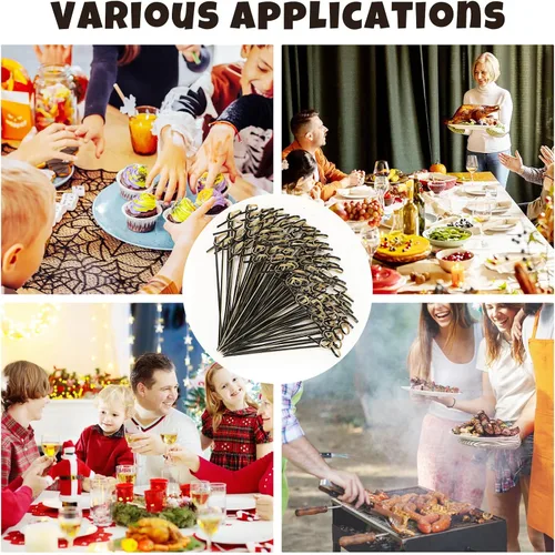 Vista 6 de Meanplan 2000 palillos de bambú de 4.72 pulgadas, palillos de bambú hechos a mano, palillos de bambú para alimentos, palillos de cóctel con nudo
