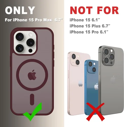 Vista 557 de Funda para Google Pixel 10 Pro XL, cubierta magnética mate, color negro Fit for MagSafe, Screen Protector included, Shockproof Military Grade