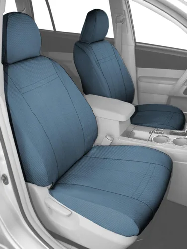 Vista 7 de CalTrend - Fundas de asiento de fibra de carbono para Nissan Cube 2012-2014 con inserto y moldura de carbón vegetal
