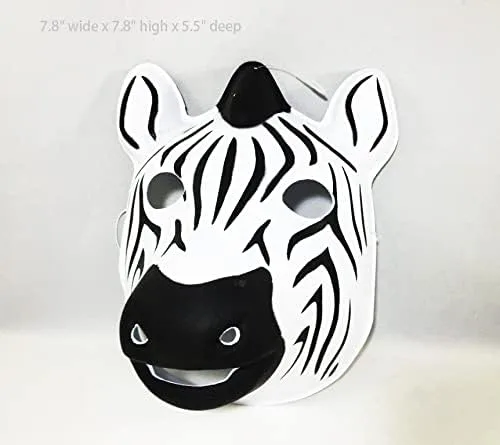 Vista 2 de FixtureDisplays Usado Zebra Máscara De PVC Accesorio De Traje Niño KidsAdult Jungle Animal Holloween 18507-4PK-SNL Listado