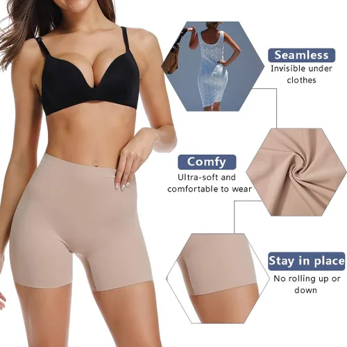 Vista 3 de JOYSHAPER Pantalones cortos para mujer, ropa interior antirozaduras, pantalones cortos para mujer