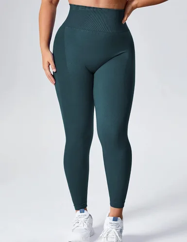 Vista 3 de YEOREO Women High Waist Seamless Workout Leggings Gym Smile Contour Yoga Pants Athletic Tights