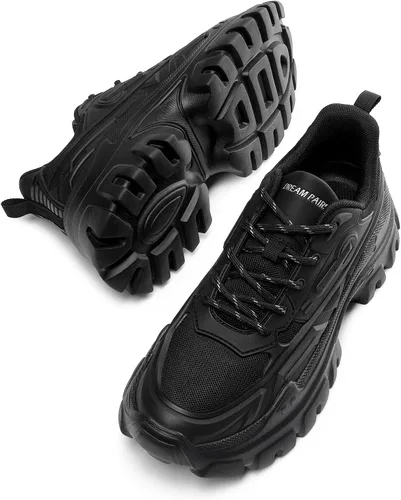 Vista 3 de DREAM PAIRS Zapatos deportivos gruesos de moda para mujer, con plataforma, con cordones, cómodos