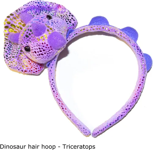 Vista 2 de FR.Tooc Bonita diadema para el pelo de dinosaurio, diadema de felpa para fiesta, aro para el pelo, para fiesta, cosplay, disfraces, 4 piezas