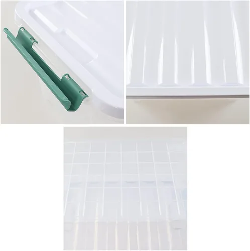 Vista 3 de Contenedores de almacenamiento de plástico transparente de 20 cuartos con tapa, 4 paquetes Bolsas apilables con cierre, cajas transparentes