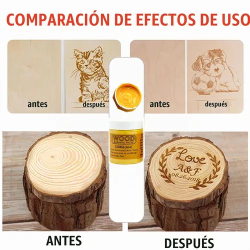 Vista 6 de JAJADO Pasta para Quemar Madera y Mini Espátula, Gel para Quemar Madera de 4 OZ para Lienzo, Mezclilla, Tablero de Madera para Manualidades, Pasta