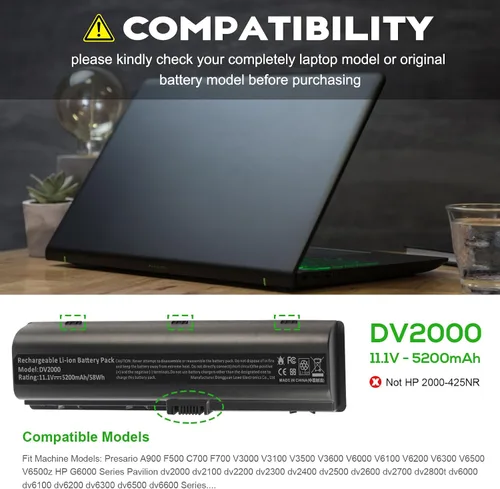 Vista 7 de Fancy Buying Nueva batería del ordenador portátil DV2000 para HP Pavilion DV2100 DV2500 DV6000 DV6700 Series P/N: 441425-001 446506-001 446507-001