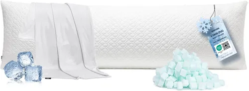Vista 11 de Rainmr Almohada de cama tamaño Queen para dormir, almohadas ajustables de espuma viscoelástica triturada con funda de almohada refrescante lavable