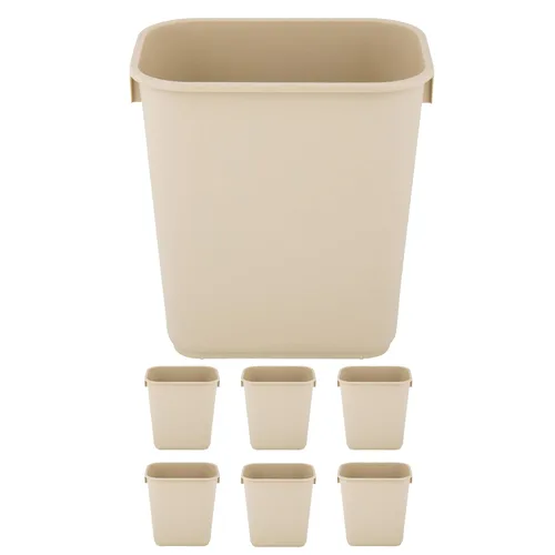 Vista 58 de Cubo de basura rectangular beige de 10 galones para restaurante, papelera comercial, papelera de plástico para oficina, cubo de basura para baño