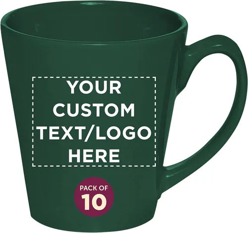 Vista 9 de DISCOUNT PROMOS Taza de café con leche de cerámica brillante personalizada de 12 onzas, juego de 10/50/100 unidades personalizadas, paquete a
