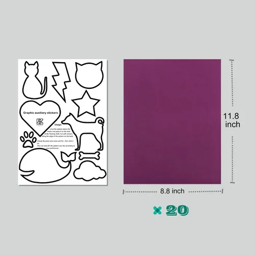 Vista 2 de 20 hojas de forro de terciopelo autoadhesivas, tela flocada para cajón de joyas, decoración de forro de caja de almacenamiento autoadhesiva (violeta)