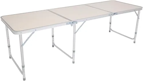 Vista 9 de lapday Mesa plegable de aluminio, mesa de camping multiusos, mesa rectangular portátil y ajustable para fiesta, playa, patio trasero, barbacoa