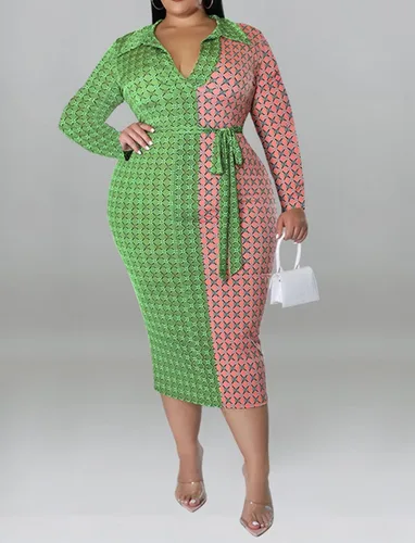 Vista 2 de IyMoo Vestido largo casual de manga larga con botones y cuello de solapa para mujer