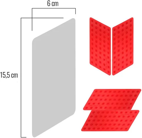 Vista 4 de Protector de tanque lateral antideslizante Moto Race Grip Evo, transparente, juego de 4