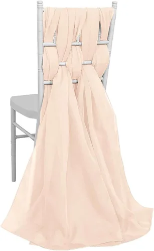 Vista 23 de Efavormart - Paquete de 5 bandas de gasa de alta calidad para silla, 22 x 78 pulgadas, amatista violeta, lazos para silla de diseño transparente