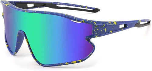 Vista 2 de FEISEDY Gafas de sol unisex para jóvenes, gafas de sol de béisbol y tenis, UV400 deportivas para niños y niñas, pantallas de ciclismo B4064