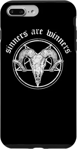 Vista 11 de Funda para iPhone 14 Occult Baphomet Tarot Card Satanic Devil Sinners are Winners
