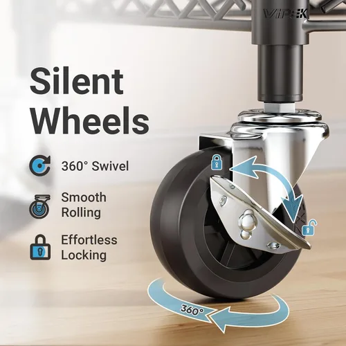 Vista 5 de VIPEK R2X - Armario portátil expandible con ruedas con cerradura, capacidad de 600 libras, perchero resistente con estantes ajustables y barra