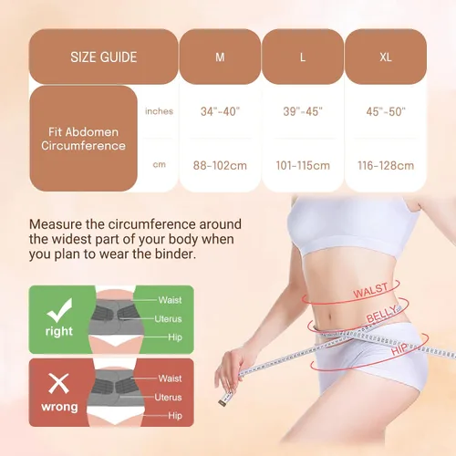 Vista 2 de Postpartum Belly Band for Women: Abdominal Binder Post Surgery Compression Support Belt - Waist Trainer Girdle C Section Wrap