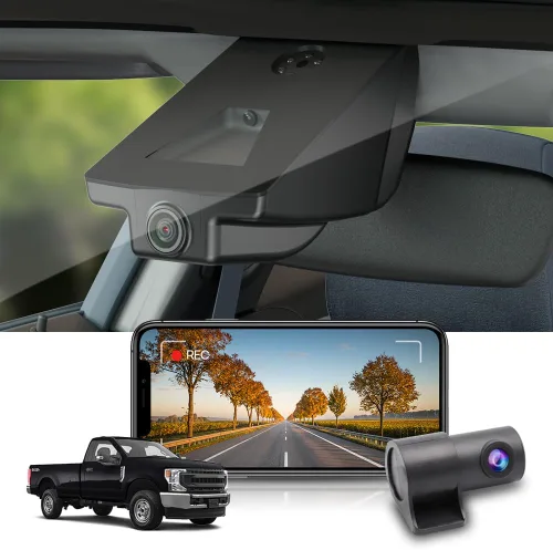 Vista 10 de Fitcamx Cámara de tablero 4K adecuada para Ford F250 F350 XL XLT 2011-2025 (DZ-00455), aspecto de fábrica OEM, video UHD 2160P, WiFi y aplicación