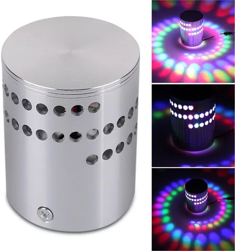 Vista 4 de Lámpara de Pared Espiral RGB Colorida con Agujero para Instalación en Superficie Decoración del Hogar Luz LED Luminaria Iluminación