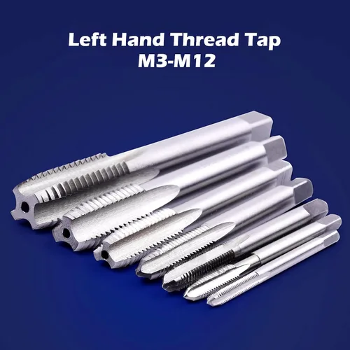 Vista 6 de ATOPLEE 7pcs métrico M2 HSS 6542 Juego de roscas de rosca para mano izquierda, M3 M4 M5 M6 M8 M10 M12