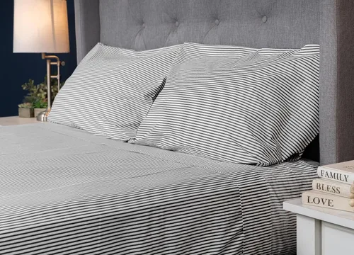 Vista 3 de MyPillow Juego de sábanas de percal – 100% algodón, 200 hilos, tamaño Queen, bolsillo profundo, sensación fresca y crujiente, duradero, juego