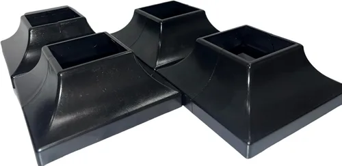 Vista 2 de JMSteelLLC - Falda de plástico entrelazada para poste de 2 x 2 pulgadas para poste y 4.5 x 4.5 pulgadas para base. (4 unidades, 2 pares)