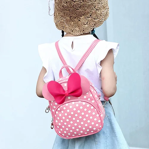 Vista 4 de Voikukka Linda mochila pequeña para niñas pequeñas bolsa cruzada de viaje para niños pequeños Rosado Bolso cruzado de cuero