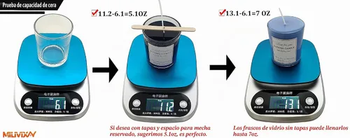 Vista 5 de MILIVIXAY Paquete de 12 tarros de vela de vidrio ámbar de 7 onzas con tapas y kits de fabricación de velas, tarros de velas vacíos a granel