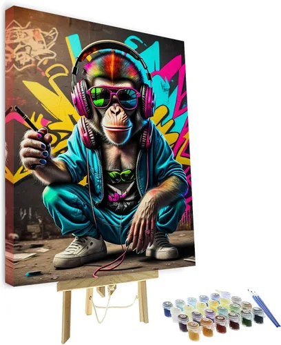 Vista 7 de TUMOVO Pintura por números para adultos, kits de pintura acrílica con números, caballos abstractos por números, pintura por números para niños