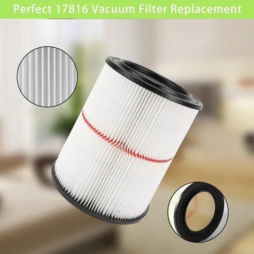 Vista 5 de 1 paquete de filtro 17816 para filtro de cartucho de aspiradora de taller Craftsman Reemplazo con 2 paquetes CMXZVBE38749 Bolsas de recolección