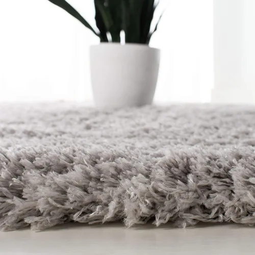 Vista 5 de SAFAVIEH Polar Shag Collection - Alfombra de área de la colección Polar Shag de 5 pies 1 pulgada x 7 pies 6 pulgadas, color plateado, diseño glamour