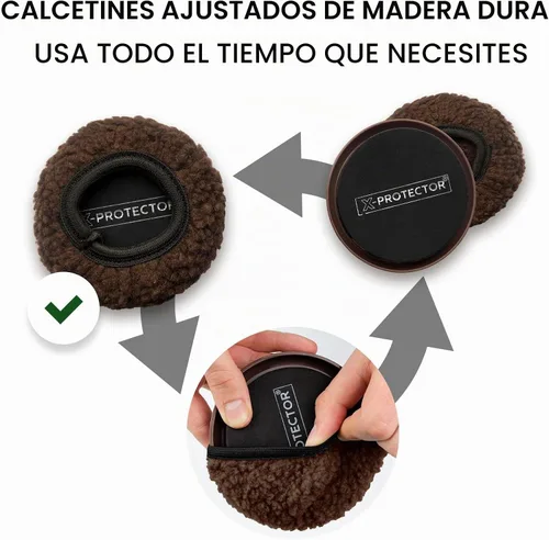 Vista 5 de Deslizadores para Muebles X-PROTECTOR - 4+4 Set 5", Multisuperficie, Marrón