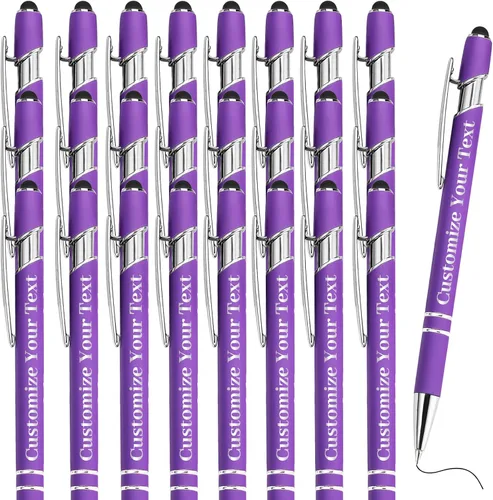 Vista 47 de Hasta 500 bolígrafos personalizados a granel con lápiz capacitivo, grabado, juego de bolígrafos con tu nombre, texto para mujeres de negocios