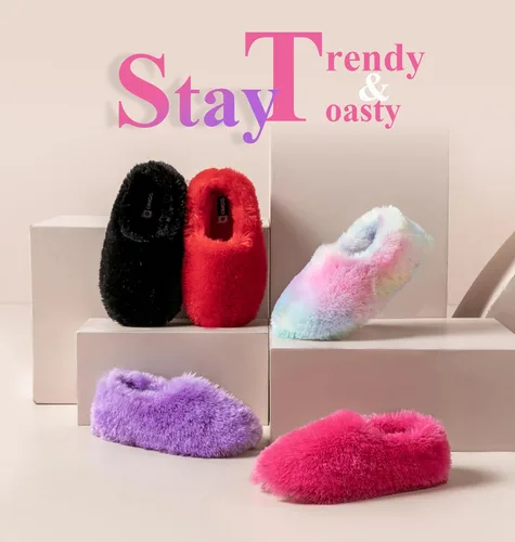Vista 6 de Onmygogo Pantuflas peludas de invierno para mujer