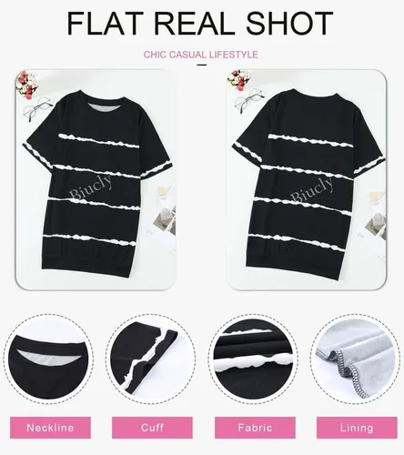 Vista 4 de SHEWIN - Camiseta de manga corta con cuello redondo para mujer