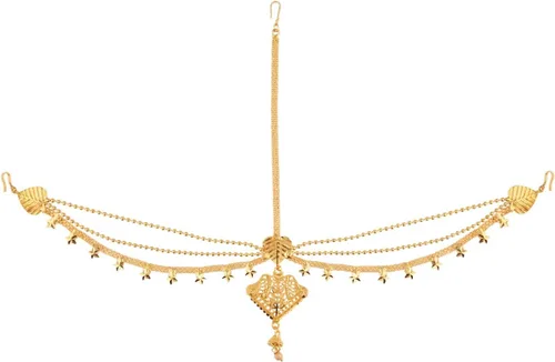 Vista 5 de Efulgenz Indian Bollywood Vintage Mange Tikka Crystal Kundan Head Chain Bridal Wedding Jewelry Hair Accessories
