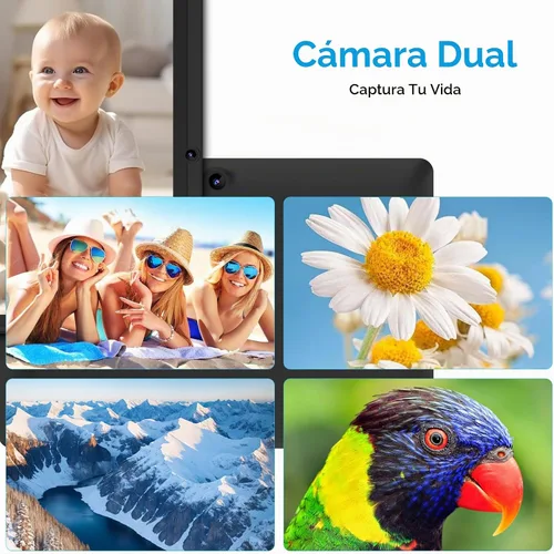 Vista 5 de Tablet de 7 pulgadas con funda, tabletas Android 15 de cinco núcleos, 8GB RAM 32GB ROM expansión de 512GB, pantalla IPS HD de 1024 x 600, 3500mAh