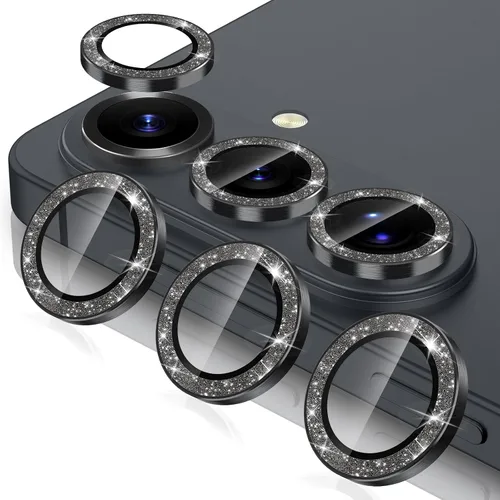 Vista 68 de Casetego Protector de lente de cámara para Galaxy Z Fold 8, [Diseño de purpurina mejorado], [Fuerte adherencia], lente de vidrio templado 9H negro