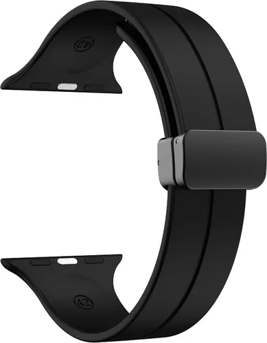 Vista 3 de Banda magnética compatible con Apple Watch de 38mm 40mm 41mm 42mm 44mm 45mm 46mm 49mm, mujeres y hombres, correa deportiva de silicona compatible