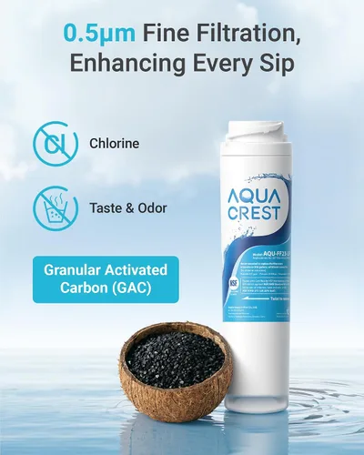 Vista 4 de AQUACREST FQSLF filtro de agua para debajo del fregadero, repuesto para GE FQSLF, GXSV65R filtro de agua, reduce el cloro, sabor y olor, sedimento