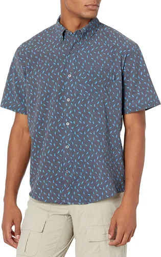 Vista 14 de HUK Camisa Kc Scott estampada Kona, camisa de rendimiento con botones de manga larga para hombre Fish Chaos - Blanco