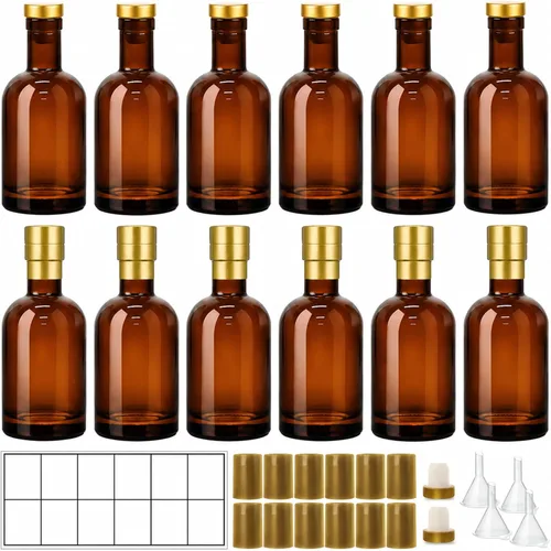 Vista 12 de TBWIND Paquete de 12 botellas de vidrio ámbar de 12 onzas / 12.7 fl oz con 12oz/ 12.7 fl oz