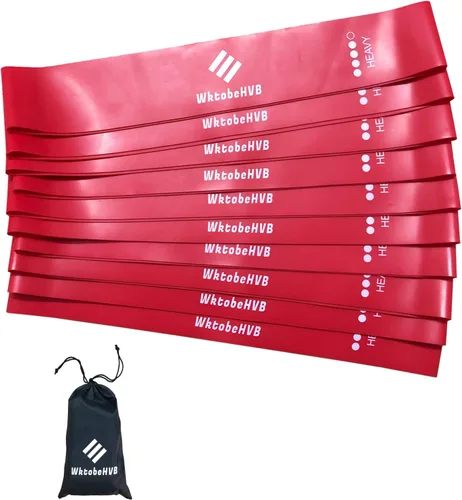Vista 2 de Bandas elásticas de resistencia para ejercicio, paquete de 5/10, bandas elásticas de 10/12 pulgadas para entrenar con bolsa de transporte, bandas