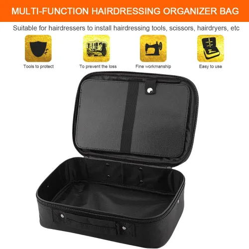 Vista 4 de Herramientas de peluquería Almacenamiento Estuche de transporte, Profesional Multifuncional Peluquero Peluquero Diseñador Bolsa de Sesión Cosméticos