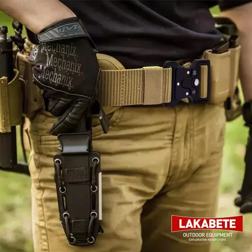 Vista 5 de Cinturón de batalla táctico Cinturones tácticos Soporte de cinturón táctico para hebilla de metal Cinturón de liberación rápida con bolsas