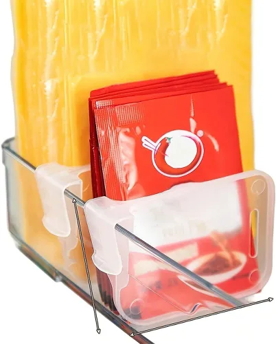 Vista 5 de Organizador de 10 congeladores, organizador de refrigerador visible con divisores y asas extraíbles, estante para refrigerador, libremente